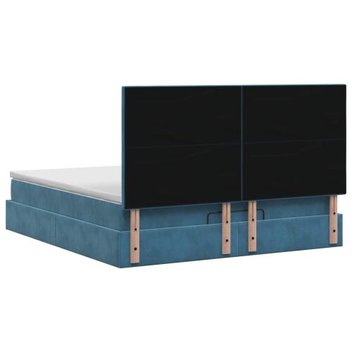Podesivi krevet s madracem Tamno plava 140 x 190 cm Baršun - Tamno plava 140 x 190 cm Kristal s dugmadima Cijena