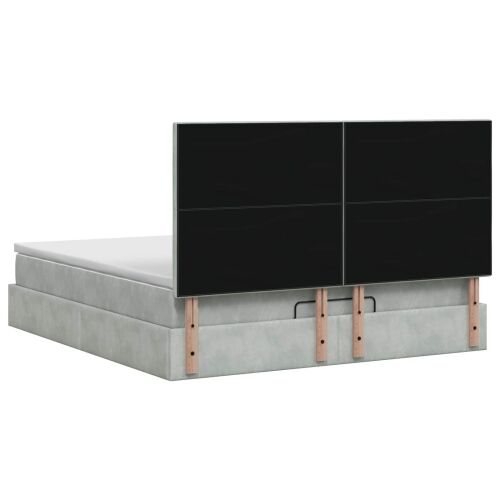 Podesivi krevet s madracem Svjetlosiva 160 x 200 cm Baršun - Svjetlosiva 160 x 200 cm Kristal s dugmadima Cijena