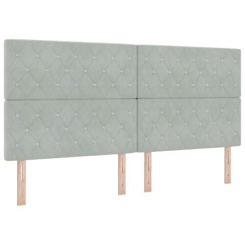 Podesivi krevet s madracem Svjetlosiva 200 x 200 cm Baršun - Svjetlosiva 200 x 200 cm Kristal s dugmadima Cijena