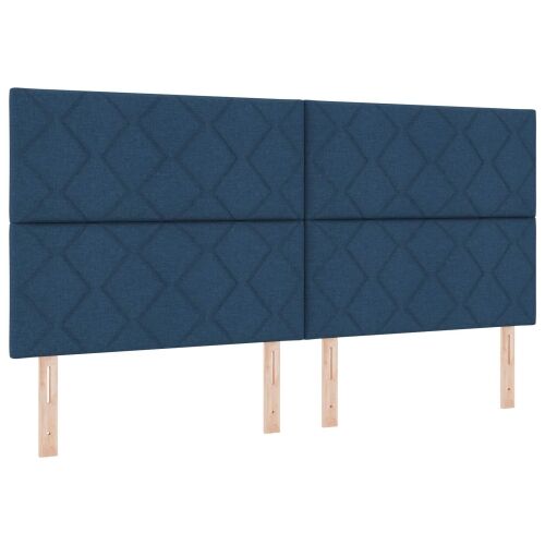 Podesivi krevet s madracem s uzglavljem 2 kom. Plava Tkanina - Plava 200 x 200 cm Dizajn s rombovima Cijena