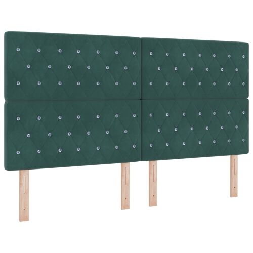 Podesivi krevet s madracem 2 kom. Tamnozelena Baršun - Tamnozelena 180 x 200 cm Kristal s dugmadima Cijena
