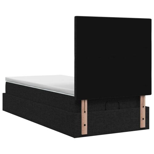 Krevet od pjene s madracem i LED-om Crna 90 x 190 cm Tkanina - Crna 90 x 190 cm Prošiveno gumbima Cijena