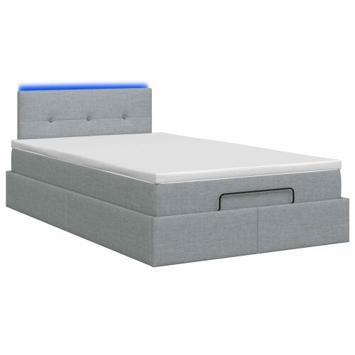 Krevet od pjene s madracem i LED-om Svjetlosiva 120 x 190 cm - Svjetlosiva 120 x 190 cm Prošiveno gumbima Cijena