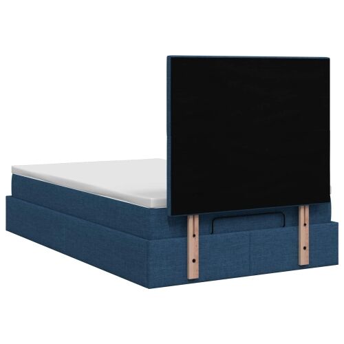 Krevet od pjene s madracem i LED-om Plava 120 x 200 cm Tkanina - Plava 120 x 200 cm Prošiveno gumbima Cijena