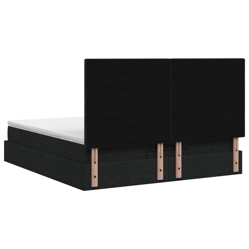 Krevet od pjene s madracem i LED-om Crna 140 x 200 cm Tkanina - Crna 140 x 200 cm Prošiveno gumbima Cijena