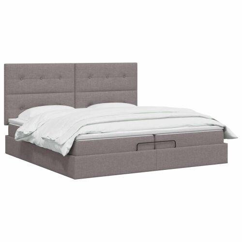 Krevet od pjene s madracem i LED-om Sivosmeđa 200 x 200 cm - Sivosmeđa 200 x 200 cm Prošiveno gumbima Cijena