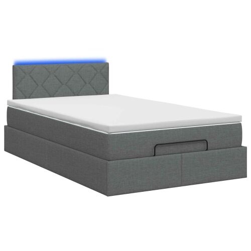 Krevet od pjene s madracem i LED-om Tamnosiva 120 x 190 cm - Tamnosiva 120 x 190 cm Dizajn s rombovima Cijena