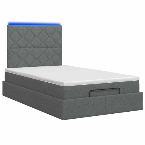 Krevet od pjene s madracem i LED-om Tamnosiva 120 x 200 cm - Tamnosiva 120 x 200 cm Dizajn s rombovima Cijena