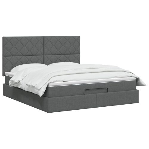 Krevet od pjene s madracem i LED-om Tamnosiva 160 x 200 cm - Tamnosiva 160 x 200 cm Dizajn s rombovima Cijena