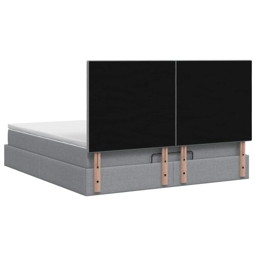Krevet od pjene s madracem i LED-om Svjetlosiva 180 x 200 cm - Svjetlosiva 180 x 200 cm Dizajn s rombovima Cijena