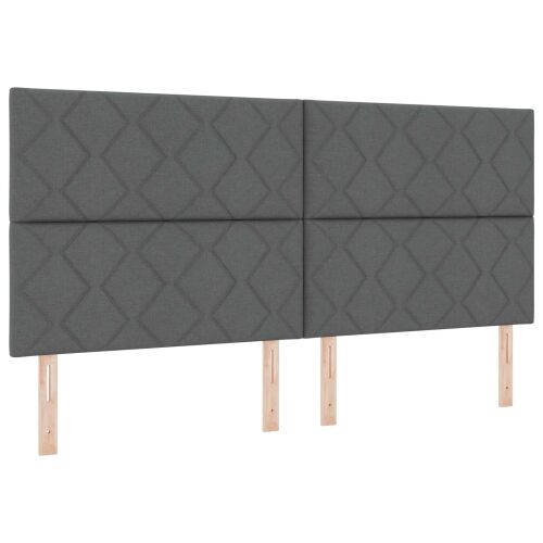 Krevet od pjene s madracem i LED-om Tamnosiva 200 x 200 cm - Tamnosiva 200 x 200 cm Dizajn s rombovima Cijena