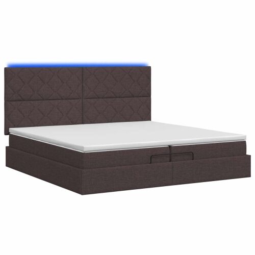 Krevet od pjene s madracem i LED-om Tamno smeđa 200 x 200 cm - Tamno smeđa 200 x 200 cm Dizajn s rombovima Cijena