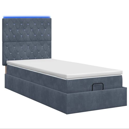 Krevet od pjene s madracem i LED-om Tamnosiva 80 x 200 cm - Tamnosiva 80 x 200 cm Kristal s dugmadima Cijena