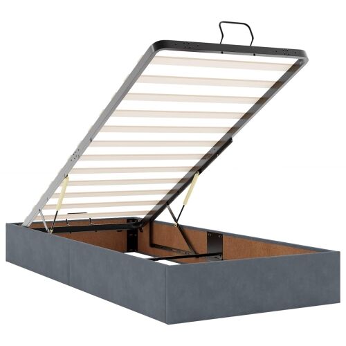 Krevet od pjene s madracem i LED-om Tamnosiva 100 x 200 cm - Tamnosiva 100 x 200 cm Kristal s dugmadima Cijena