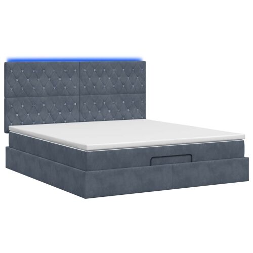Krevet od pjene s madracem i LED-om Tamnosiva 160 x 200 cm - Tamnosiva 160 x 200 cm Kristal s dugmadima Cijena
