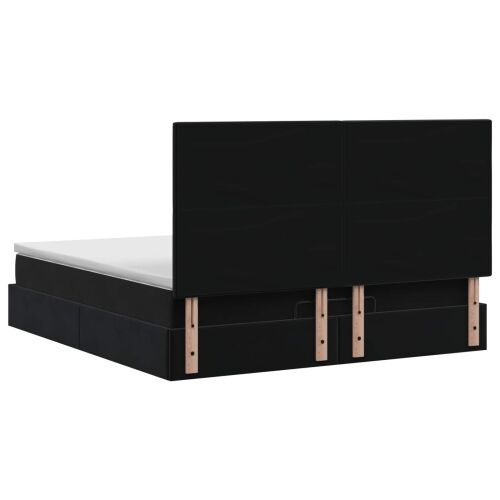 Krevet od pjene s madracem i LED-om Crna 160 x 200 cm Baršun - Crna 160 x 200 cm Kristal s dugmadima Cijena