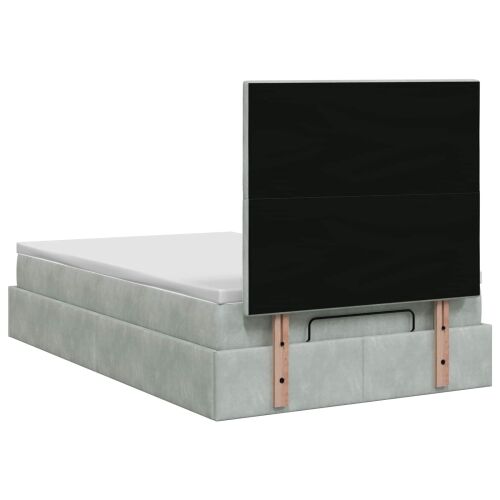 Krevet od pjene s madracem i LED-om Svjetlosiva 120 x 200 cm - Svjetlosiva 120 x 200 cm Dizajn s rombovima Cijena