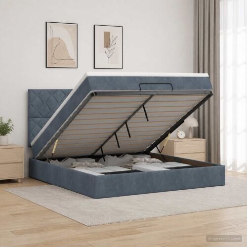 Krevet od pjene s madracem i LED-om Tamnosiva 160 x 200 cm - Tamnosiva 160 x 200 cm Dizajn s rombovima Cijena