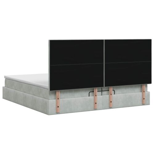 Krevet od pjene s madracem i LED-om Svjetlosiva 200 x 200 cm - Svjetlosiva 200 x 200 cm Dizajn s rombovima Cijena