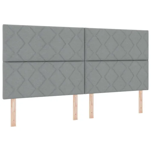 Krevet od pjene s madracem i LED-om Svjetlosiva 200 x 200 cm - Svjetlosiva 200 x 200 cm Dizajn s rombovima Cijena