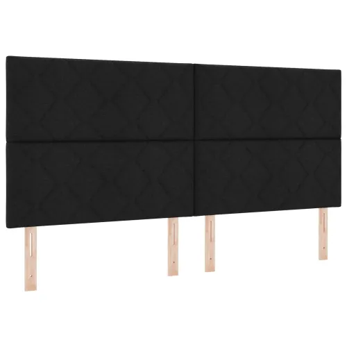 Krevet od pjene s madracem i LED-om Crna 200 x 200 cm Tkanina - Crna 200 x 200 cm Dizajn s rombovima Cijena