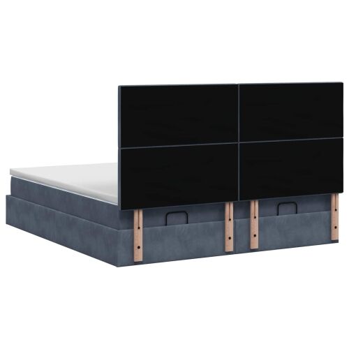 Krevet od pjene s madracem i LED-om Tamnosiva 200 x 200 cm - Tamnosiva 200 x 200 cm Kristal s dugmadima Cijena