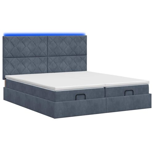 Krevet od pjene s madracem i LED-om Tamnosiva 180 x 200 cm - Tamnosiva 180 x 200 cm Dizajn s rombovima Cijena