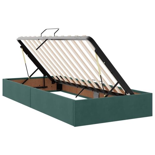 Krevet s od storage Tamnozelena 100 x 200 cm Baršun - Tamnozelena 100 x 200 cm Kristal s dugmadima Cijena