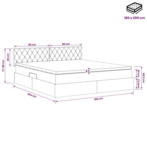 Krevet s od storage Tamnozelena 180 x 200 cm Baršun - Tamnozelena 180 x 200 cm Kristal s dugmadima Cijena