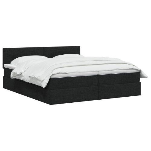 Krevet s od storage s uzglavljem 2 kom. Crna Lažna koža - Crna 200 x 200 cm Prošiveno gumbima Cijena