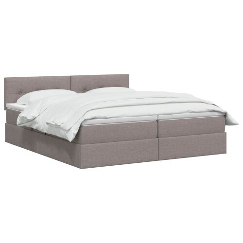 Krevet s od storage s uzglavljem 2 kom. Sivosmeđa Lažna koža - Sivosmeđa 200 x 200 cm Prošiveno gumbima Cijena