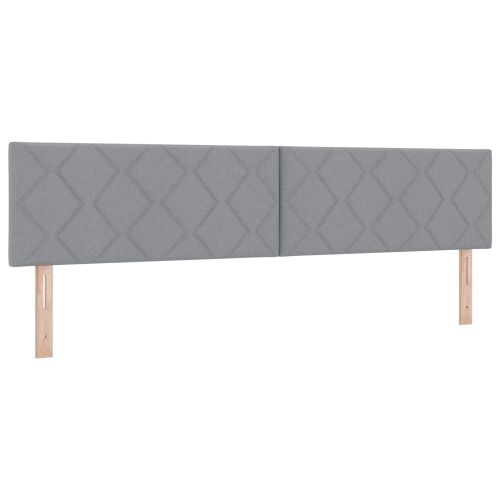 Krevet s od storage s uzglavljem 2 kom. Svjetlosiva Lažna koža - Svjetlosiva 200 x 200 cm Dizajn s rombovima Cijena