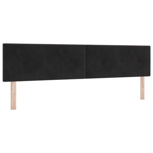 LED krevet za pohranu s madracem Crna 200 x 200 cm Baršun - Crna 200 x 200 cm Prošiveno gumbima Cijena