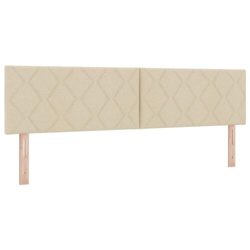 LED krevet za pohranu s madracem Krem 180 x 200 cm Tkanina - Krem 180 x 200 cm Dizajn s rombovima Cijena