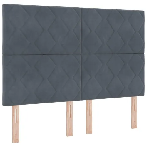 Krevet s madracem i skladištem Tamnosiva 160 x 200 cm Baršun - Tamnosiva 160 x 200 cm Dizajn s rombovima Cijena
