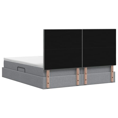 Krevet s od storage s pohranom Svjetlosiva 180 x 200 cm Tkanina - Svjetlosiva 180 x 200 cm Dizajn s rombovima Cijena