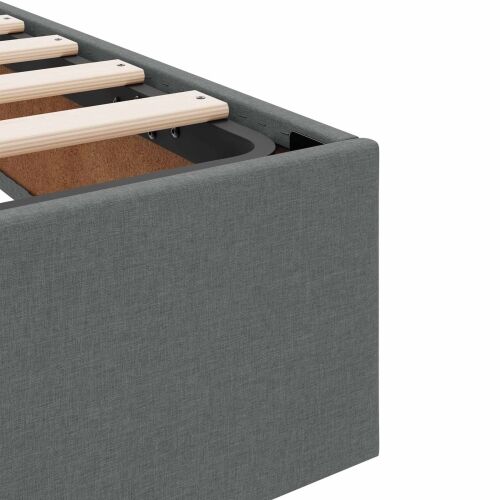 Krevet s od storage s uzglavljem Tamnosiva 180 x 200 cm Tkanina - Tamnosiva 180 x 200 cm Dizajn s rombovima Cijena