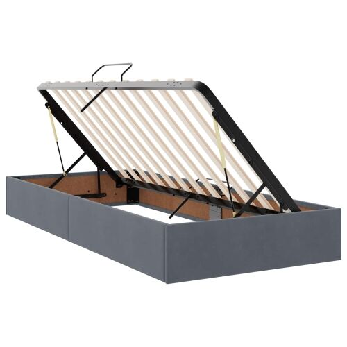 LED krevet za pohranu s madracem Tamnosiva 100 x 200 cm Baršun - Tamnosiva 100 x 200 cm Kristal s dugmadima Cijena