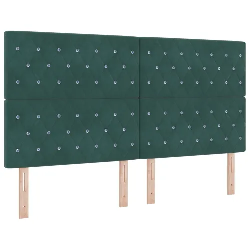 LED krevet za pohranu s madracem Tamnozelena 180 x 200 cm - Tamnozelena 180 x 200 cm Kristal s dugmadima Cijena