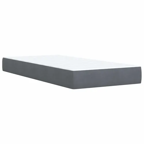 LED krevet za pohranu s madracem Tamnosiva 90 x 200 cm Baršun - Tamnosiva 90 x 200 cm Dizajn s rombovima Cijena