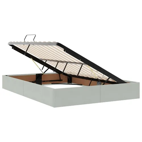 LED krevet za pohranu s madracem Svjetlosiva 160 x 200 cm - Svjetlosiva 160 x 200 cm Dizajn s rombovima Cijena