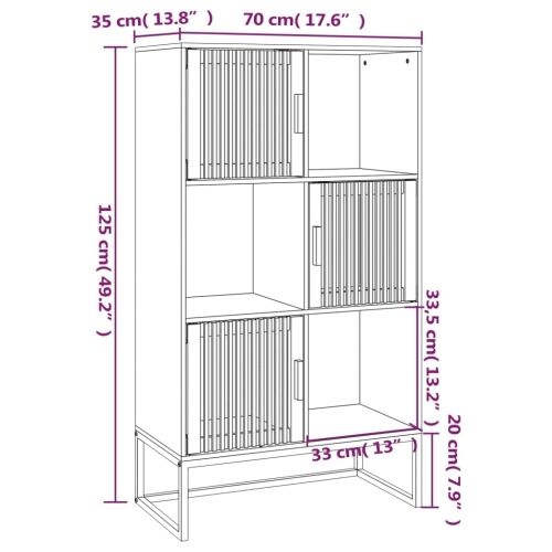 Visoka komoda 70 x 35 x 125 cm od konstruiranog drva - Smeđa 1 1 Smeđa Cijena