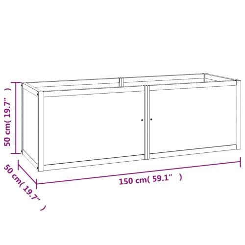 Povišena gredica 150 x 50 x 50 cm od masivne tikovine  - 150 x 50 x 50 cm 1 Cijena