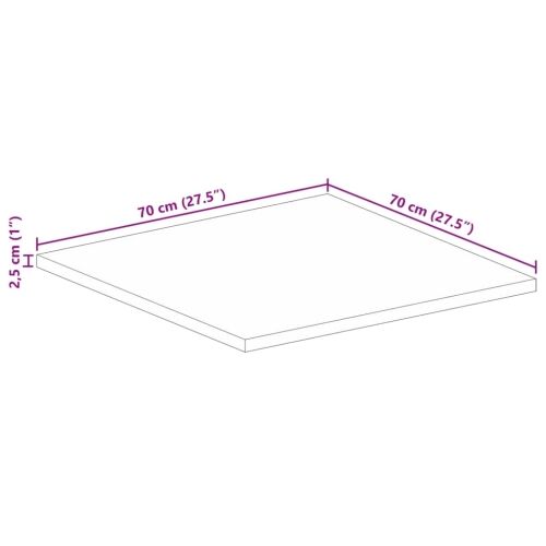 Stolna ploča 70x70x2,5 cm četvrtasta masivno obnovljeno drvo - Grubo drvo manga (prirodno) 70 x 70 cm 1 25 mm Cijena