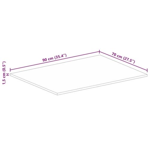 Ploča za stol 90x70x1,5 cm pravokutna masivno grubo drvo manga - Grubo drvo manga (prirodno) 90 x 70 cm 1 15 mm Cijena