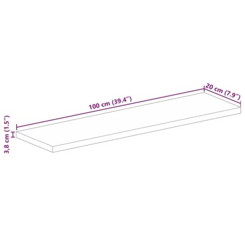 Ploča stola 100x20x3,8 cm Pravokutna Masivno Drvo Grubo Mango - Grubo drvo manga (prirodno) 100 x 20 cm 1 38 mm Cijena