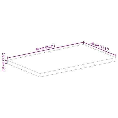 Ploča stola 60x30x3,8 cm Pravokutna Masivno Drvo Grubo Mango - Grubo drvo manga (prirodno) 60 x 30 cm 1 38 mm Cijena