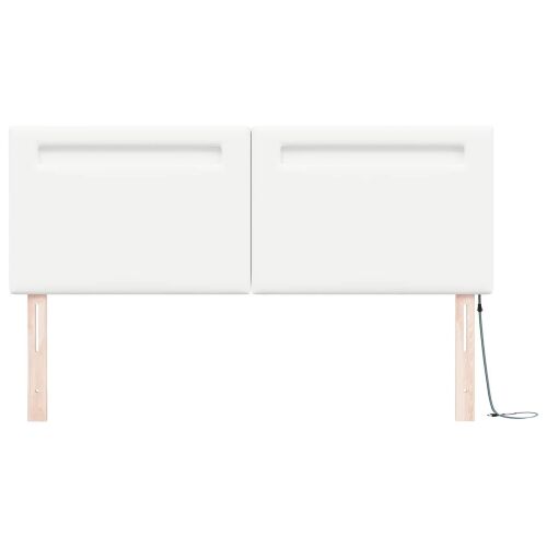 LED glava kreveta Bijelo 144 cm Lažna koža - Bijelo 140 cm Cijena