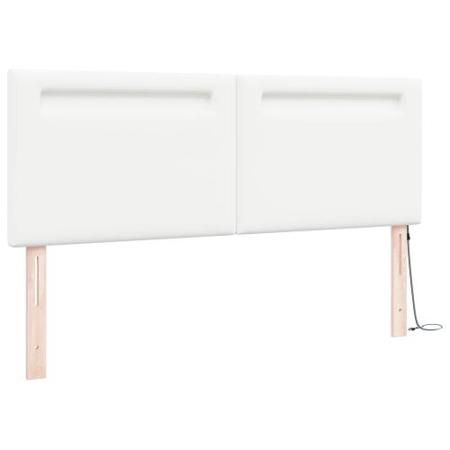 LED glava kreveta Bijelo 144 cm Lažna koža - Bijelo 140 cm Cijena