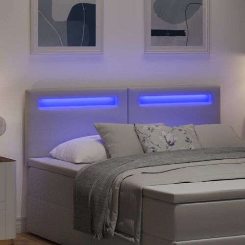 LED glava kreveta Bijelo 144 cm Lažna koža - Bijelo 140 cm Cijena